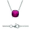 [Q3595] - Silver Necklace 'Sissi' Ruby Red Silver (rhodium Plated) - 8 Mm
