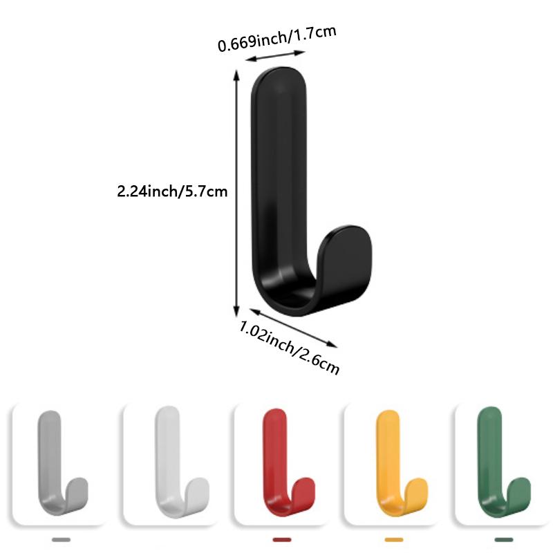 6 Pcs Powerful Sticky Hook Without Punching Hook Kitchen Bathroom Living Room Door Hook Bedroom Dormitory Colorful Sticky Hooks