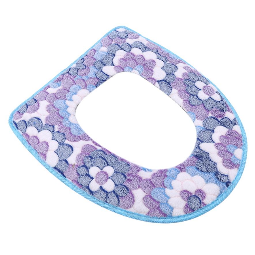 Водонепроницаемая универсальная бархатная подушка для унитаза с большим цветком, коралловая подушка на липучке, бытовое сиденье для унитаза
