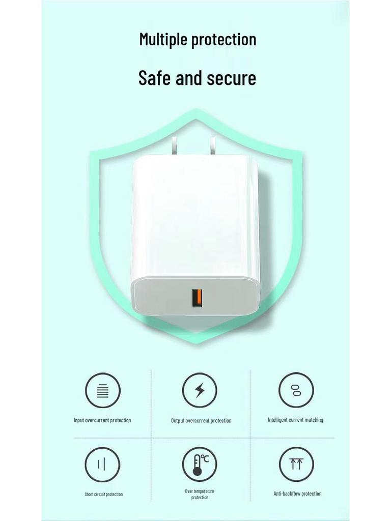 Супербыстрое зарядное устройство USB 66 Вт, совместимое с устройствами Android, Apple и Huawei