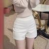 Женские летние белые облегающие шорты с высокой талией