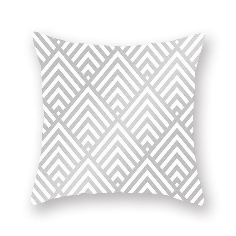 Офисная автомобильная тканевая подушка для кровати, чехол для подушки персиковой кожи, серый геометрический чехол для дивана, чехол для подушки