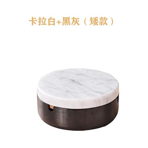 BREuropean Style Marble Alloy Ashtray with Lid Anti Fly Ash Luxury Stainless Steel Car Brass Color Multifunctional Ashtray DecorEY
