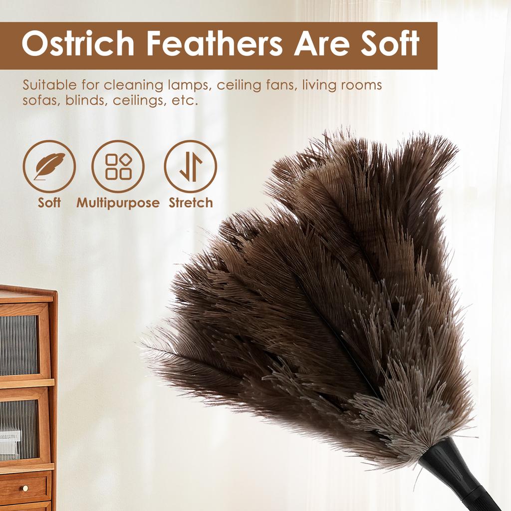 Extendable Ostrich Feather Duster Anti Static Reusable Cleaning Tools Household Furniturer Dust for Cleaning Ceiling Fan