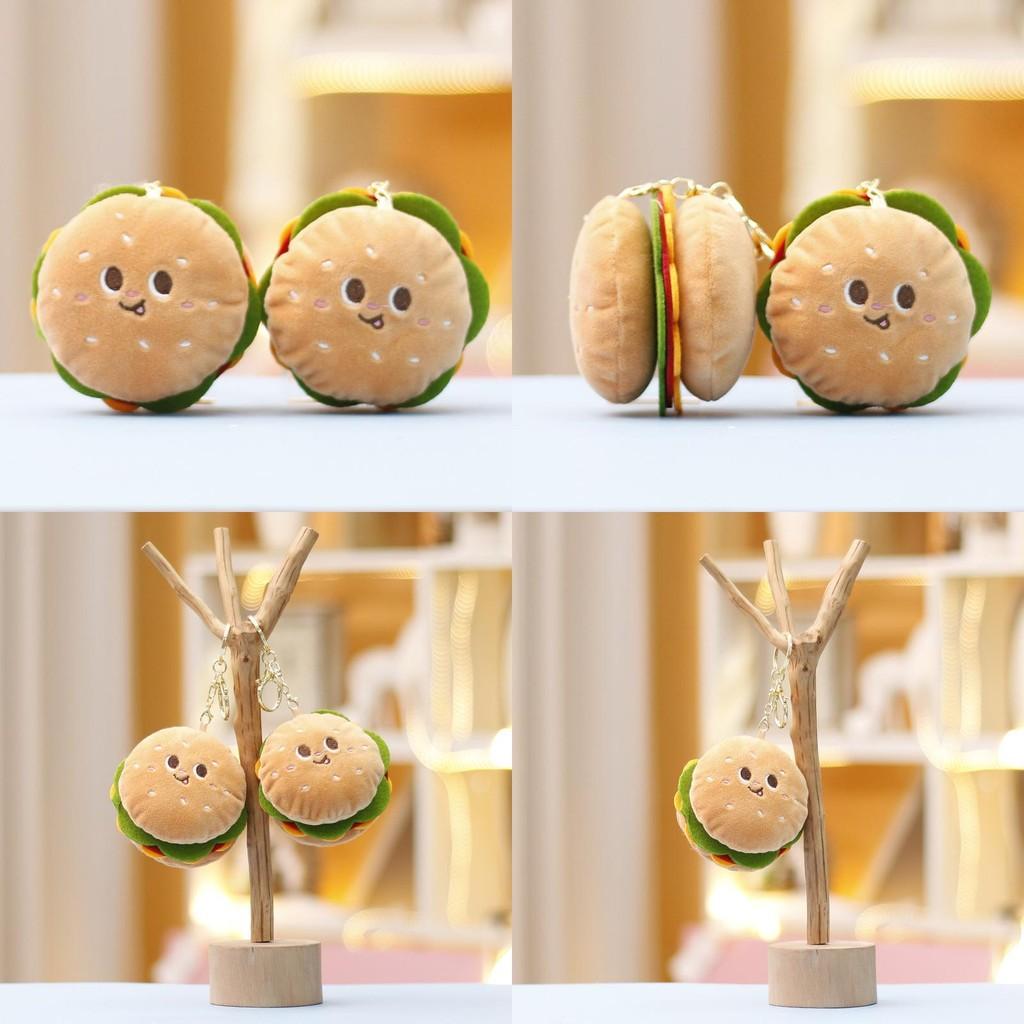 Hamburger Keychain Plush With Cute Design Perfect For Girl Backpack Accessories