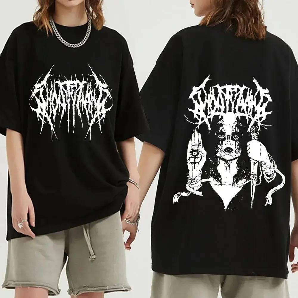 Ghostemane Double Sided Print T-Shirt Oversized Men 100 Cotton Tshirt Fashion Women Hip Hop Metal Gothic Rock T Shirt Streetwear