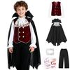 GOKEI Vampire Costume Halloween Cosplay Dracula Outfit Dress-up Kids Boys Count Noble Event Party Cute Cultural Festival Performance Wear