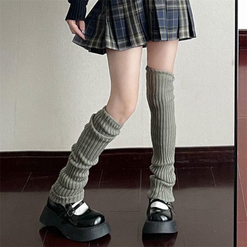 70cm Women Leg Warmers Over Knee Japanese Lolita Style JK Uniform for Girl Sweet Kawaii Up Knitted Socks Foot Warming Cover