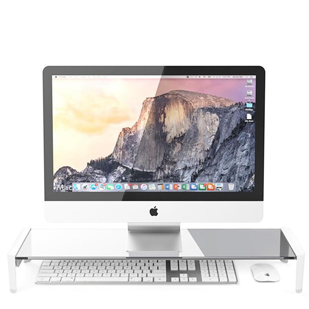 Tempered Glass Computer Monitor Stand with Fast Charging USB Multifunctional Monitor Desk 40kg Weight Laptop Desk Desktop Improves Port, Stand, Stand,