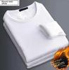 Men's Winter Thermal Underwear Fleece Thickened Warm Sweatshirt O Neck V Neck Base Shirt Large Size