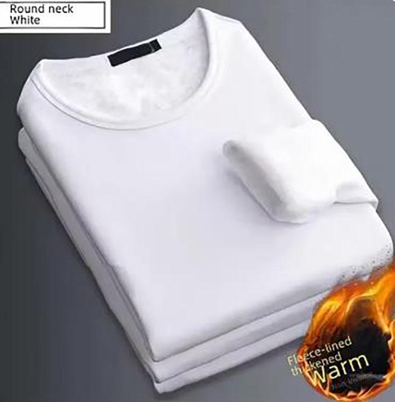 Men's Winter Thermal Underwear Fleece Thickened Warm Sweatshirt O Neck V Neck Base Shirt Large Size