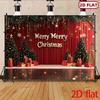 2D Red & Gold Christmas Tree Gift Stage Photo Background