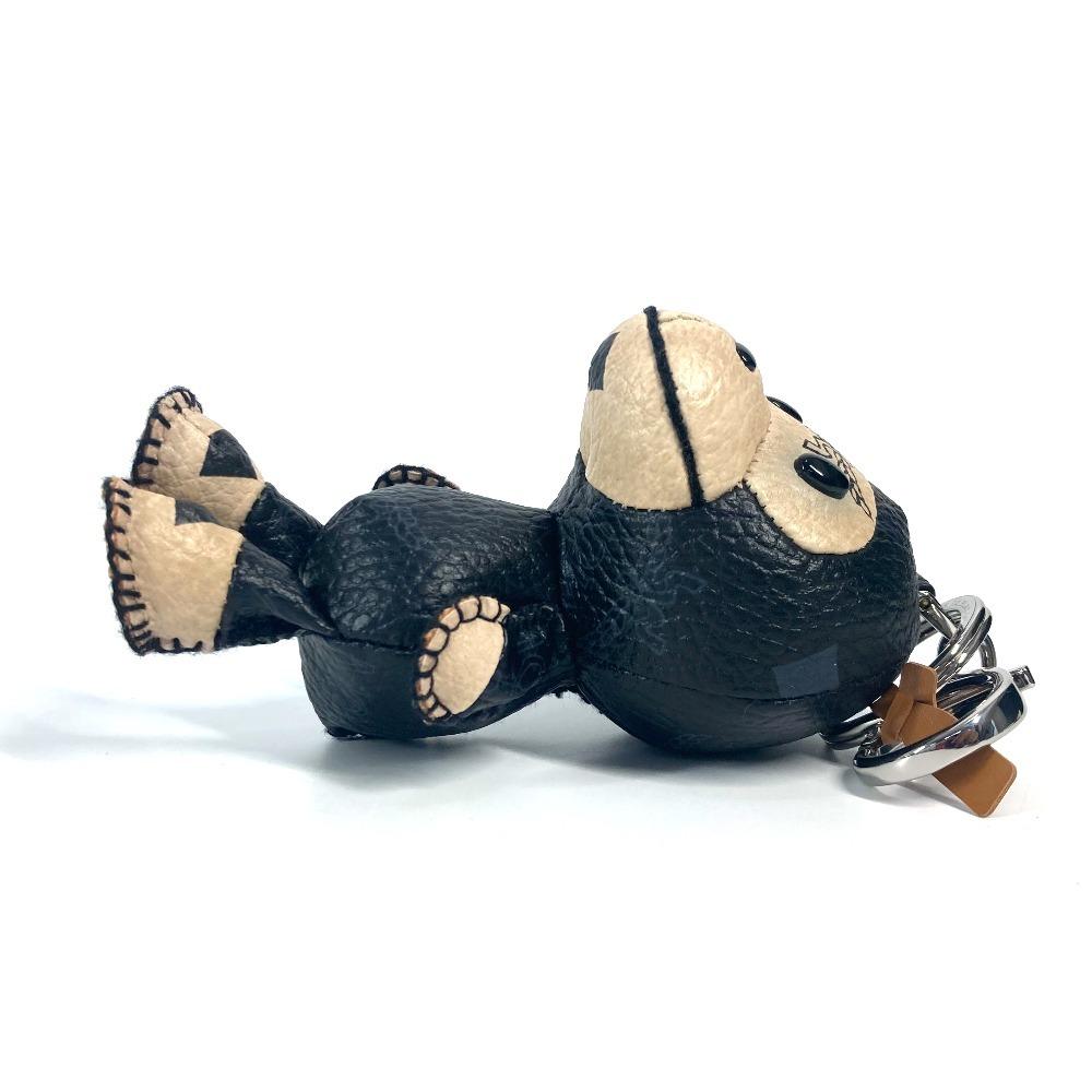 MCM A BATHING APE Milo Visetos Bag Charm Key Holder Leather Black