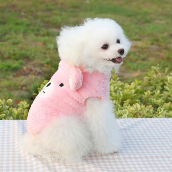 Пуловер на переднюю ногу с круглым вырезом, эластичный подол, утолщенная одежда для домашних животных, в форме медведя в стиле мультфильма