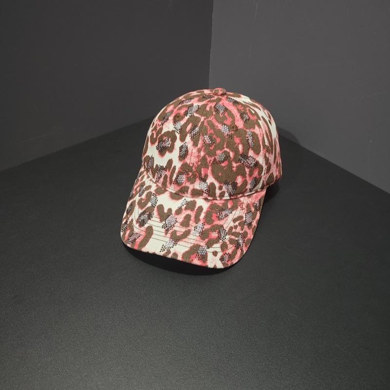 Sweet wind leopard print hot diamond baseball cap women's versatile age reduction face cap summer breathable sun protection hat