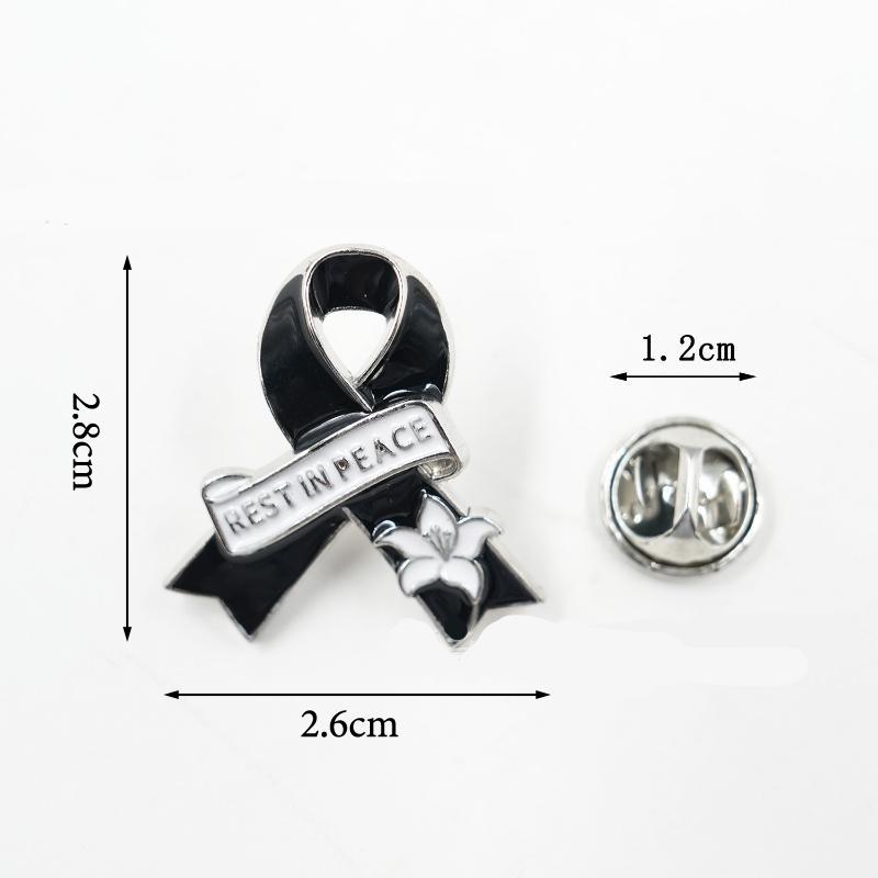 2 шт. Эмалированные Металлические Похоронные Ленточные Броши-Булавки с Лилией Памяти Значки на Лацкан Ювелирные Аксессуары Подарок