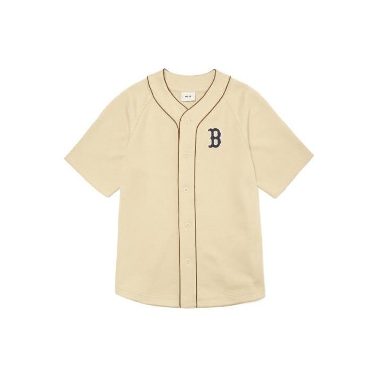 New MLB T Shirt Unisex Beige Yellow 3ABS03014-43BGS