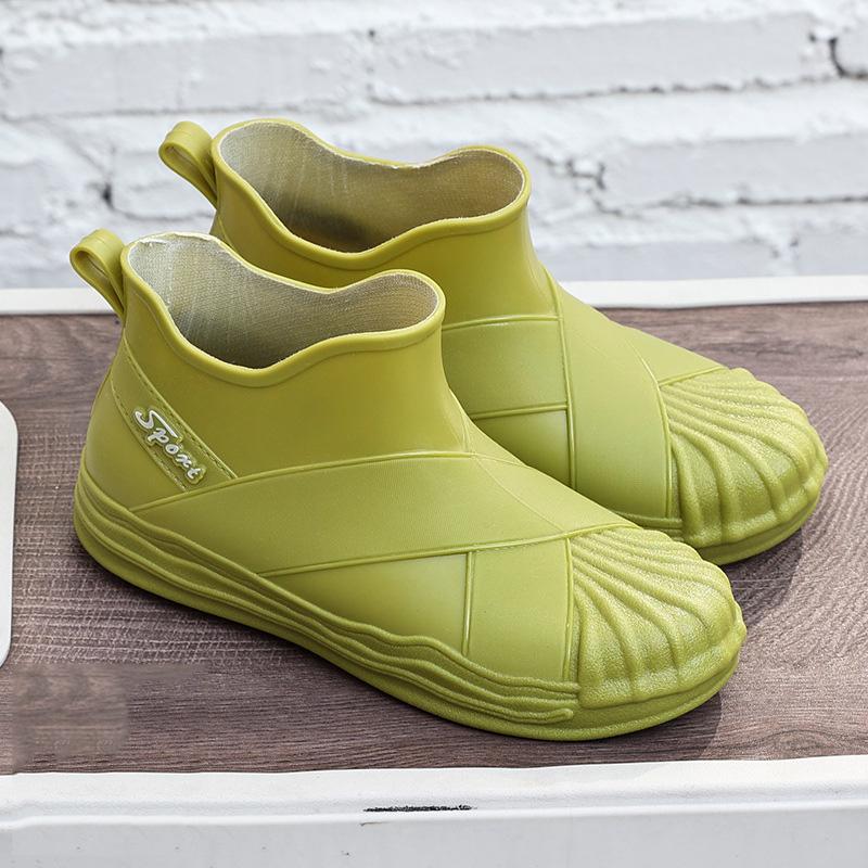 Fashion 2024 New Women's Fashion Outdoor Non-Slip Waterproof Rubber Boots Rain Boots Thick-Soled Rain Boots Women's Pull-On Rain Boots