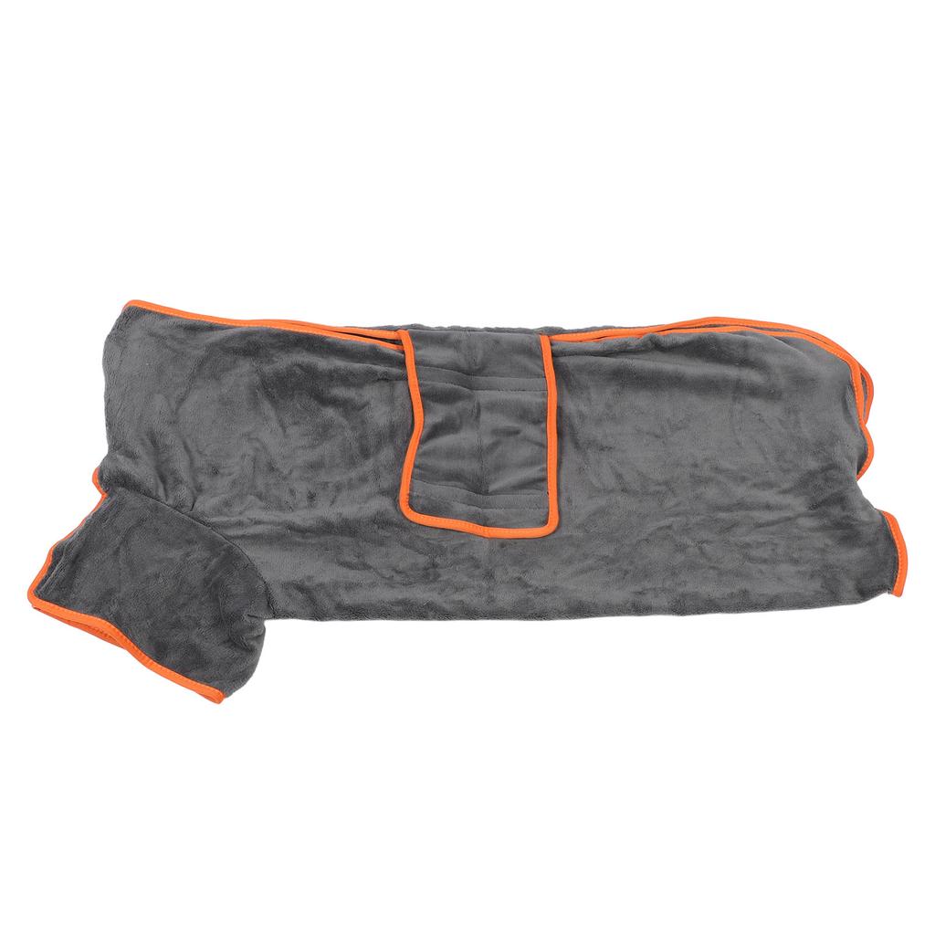 Халат для собак, серый, полностью обернутый, впитывающий, быстросохнущий, мягкий, утолщенный, из полиэстера, для дома