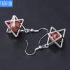 Серьги Melcaba Jewelry полые шестиконечные звезды клетка натуральный кристалл преувеличенные серьги женские серьги