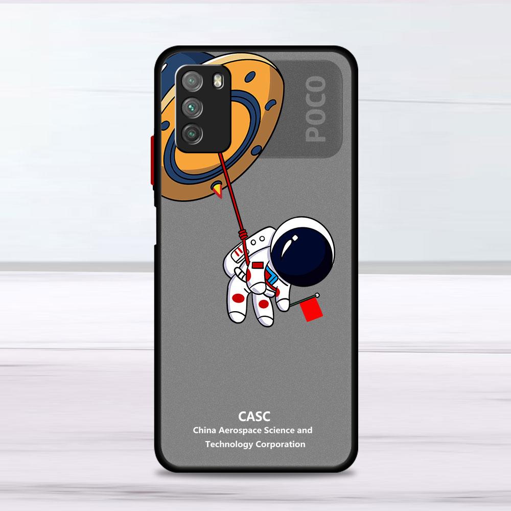 Милый мультяшный чехол с планетой-астронавтом для Xiaomi Mi Poco X3 NFC M3 11 10 12 9T 11T 10T Pro Note 10 Lite Матовые твердые чехлы для телефона