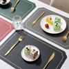 Rectangle Faux Leather Placemat Modern Waterproof Heat-Resistant Non-slip Heat Insulation Dishwasher Safe Dining Table Protection Decoration