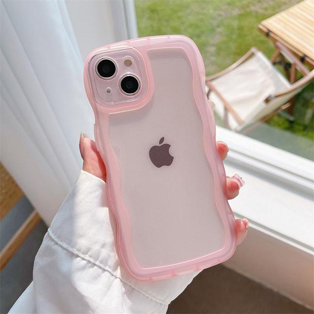 Силиконовый милый прозрачный чехол с волнистыми волнами для Iphone 14 11 12 13 Pro Max X Xr Xs 13pro 14pro противоударный прозрачный мягкий чехол