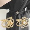 Alloy Scarf Clip With Floral Design Fall 2023 Oversized Belt Buckle**