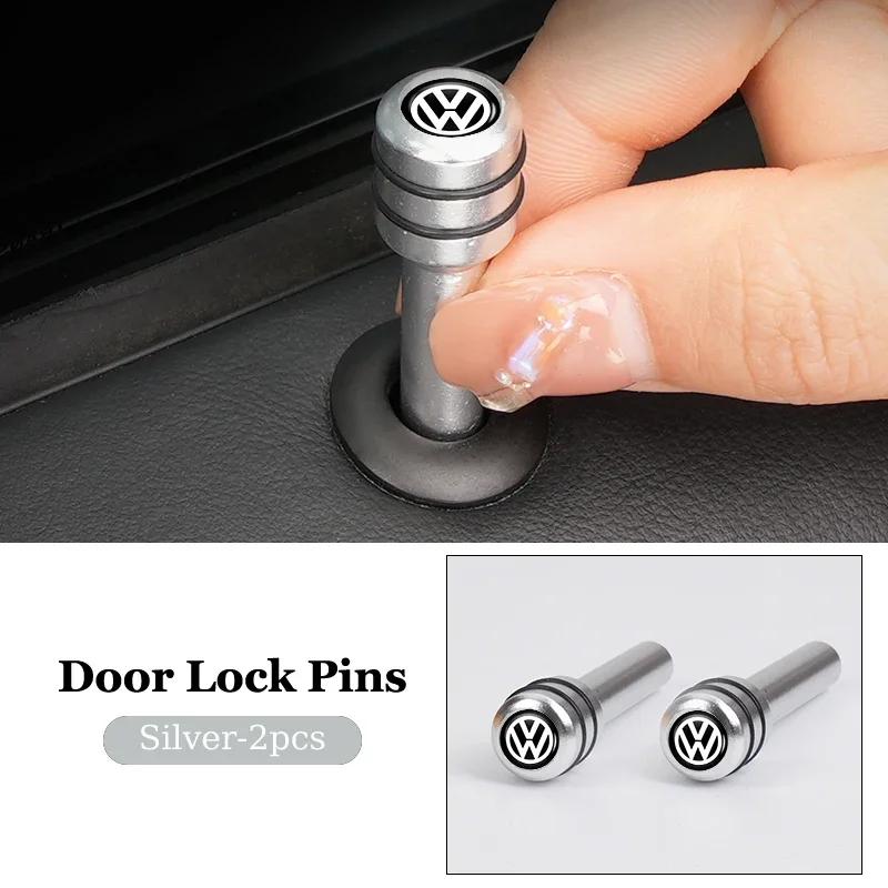 Car Security Door Pin Lock Alloy Door lock Knod Cover For Volkswagen VW Passat Golf Tiguan Polo Scirocco Jetta CC T-ROC Touareg 2gt