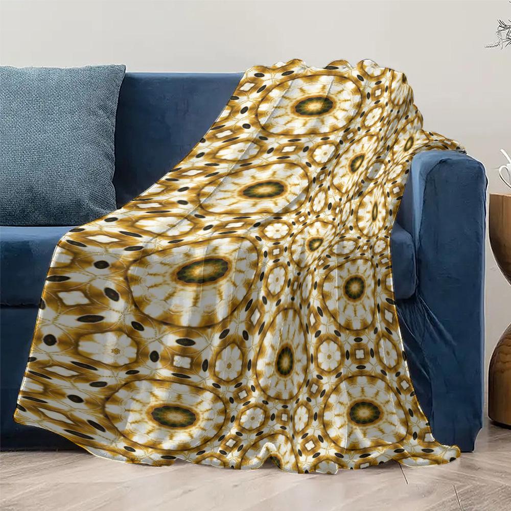 Mustard Yellow Geometric Pattern Throw Blanket Moroccan Kilim Rug Style Sofa Bed Decorative Cushion Cover Bedspread