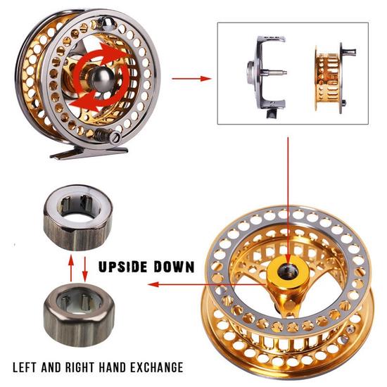 SOUGAYILANG 5/6wt Aluminum Fly Fishing Reel Die Full Metal Casting Left/right Hand Fly Fishing Reels