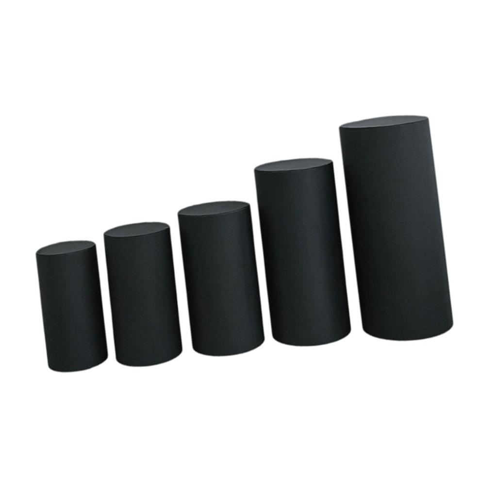 5 Pieces Cylinder Plinth Display Box Stand Covers Cylinder Dessert Pedestal Covers for Graduation Events Holidays Thanksgiving