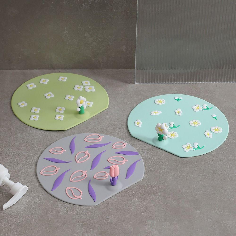 Anti-insect Floor Drain Cover Anti Odor Water Stopper Cute Sink Mat  for Toilet Shower Sewer