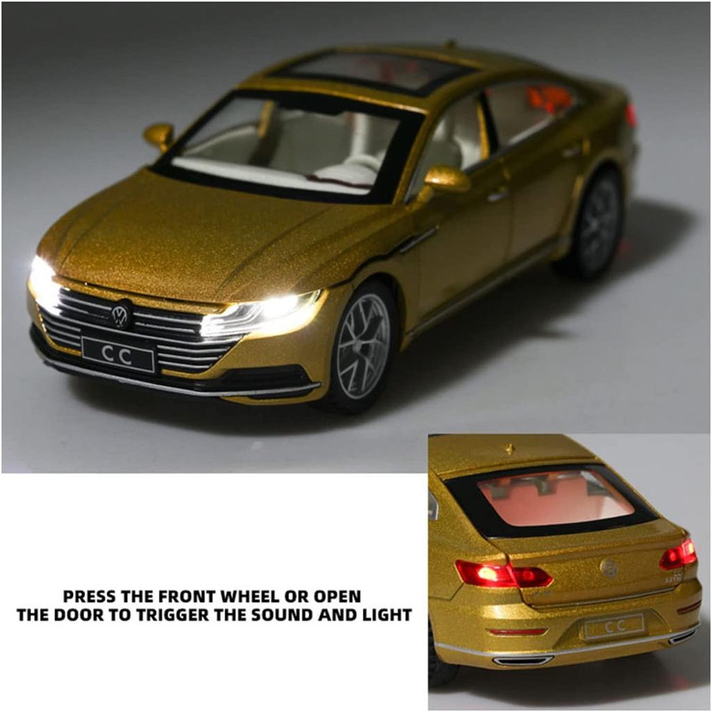1/32 Scale Volkswagen CC Alloy Car Model, Alloy Die-cast Models Car with Light Sound Diecast Boys Birthday Gift Kids Toys Replica Scale Toys