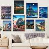 New Japanese Landscape Retro Art Canvas Painting Cartoon Poster Office Wall Painting Living Room Bedroom Home Decoration Mural No Frame