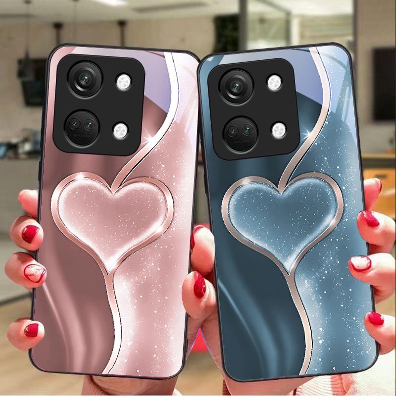 Постепенная Любовь Большая Для OnePlus Nord 3 5 6T 7 Pro 8 12 10T Reno8 Lite 5G 10R Nord N30 Чехол для Телефона из Закаленного Стекла с Жесткой Оболочкой Черный