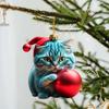 Christmas Cute Kitten Pendant Christmas Tree Cat Hanging Oranment New Year 2024 Gift Xmas Decoration For Home Decor AVE