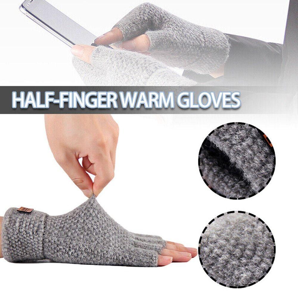 For Female Outdoors Half-finger Gloves Fingerless Mittens Warm Hand Accessories Knitted Gloves