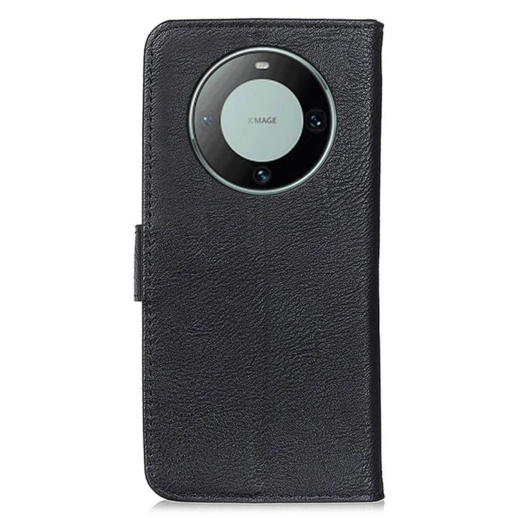 For Huawei Mate 60 Pro PU Leather Wallet Cover Cowhide Texture Phone Case with Stand