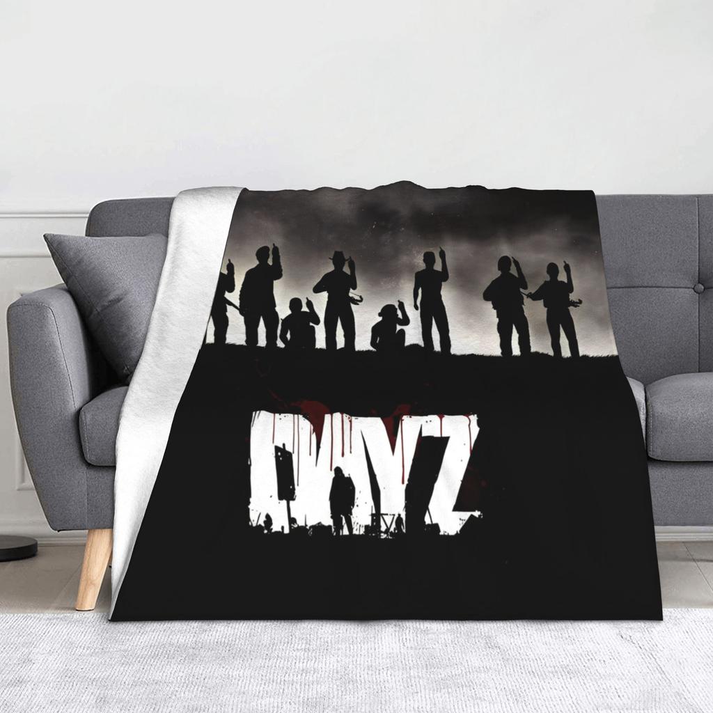 Вязаное одеяло DayZ Shooting Game Атака зомби Пушистое плед-покрывало Постельное белье Диван Портативное легкое Покрывала Дышащее