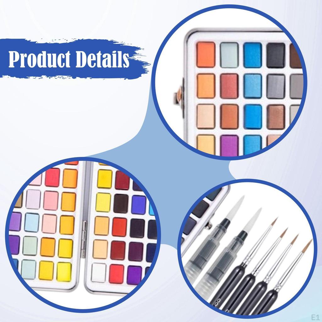 Набор акварельных красок 168 цветов в подарок, включая кисти с резервуаром для воды, отлично подходит для рисования