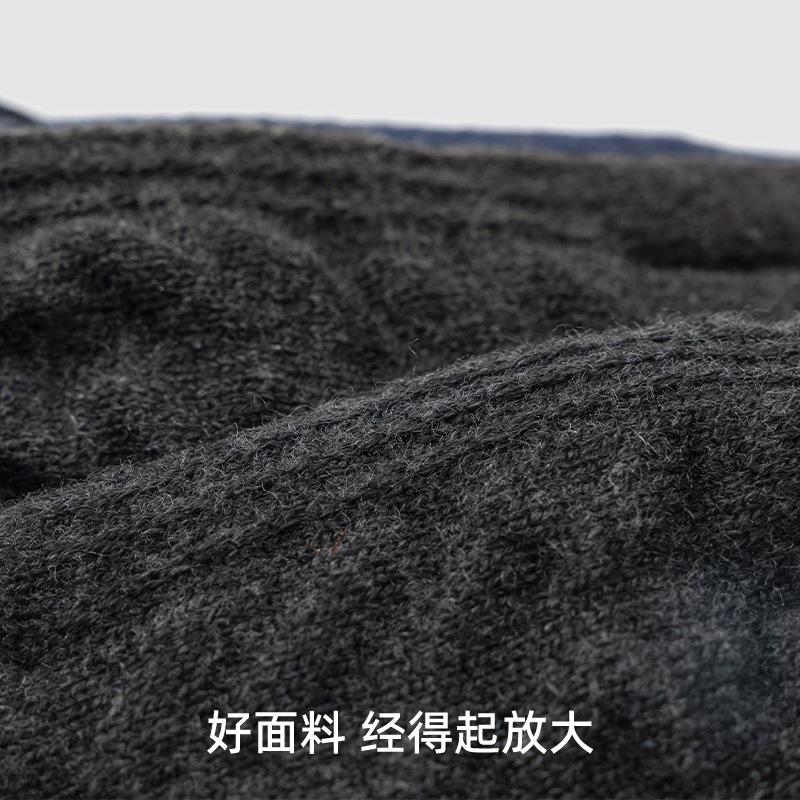 Двухслойные утолщенные вязаные простые теплые и холодостойкие уличные ветрозащитные мужские зимние ветрозащитные перчатки для езды на электромобиле