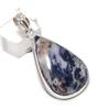 Натуральный камень содалит, серебро 925 пробы, ювелирная подвеска 1,89" C4T20