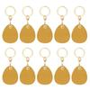 10 Blank Leather Key 45mm Sublimation Blank PU Leather Key Chains with Key Rings for Name and Teardrop Yellow Chains, Tags, Dogs, Cats,