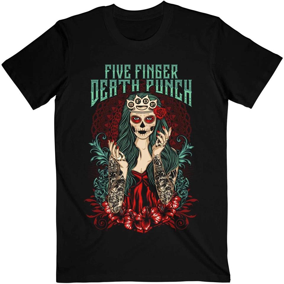 Five Finger Death Punch T-Shirt: Lady Muerta OFFICIAL NEW