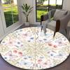 [Blue Butterflies Printed Carpet] Durable Home and Office Round Rug, Kitchen Farmhouse Decorative Floor Mat