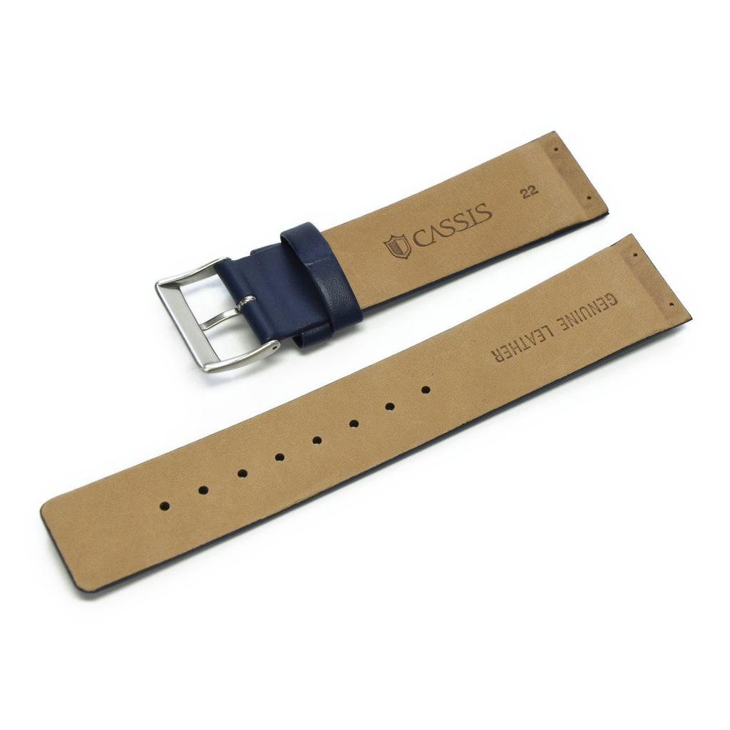Replacement Calfskin Leather Watch Band for SKAGEN 233 Series (SKG, Cassis) with Replacement Tool, 22mm, Dark Blue