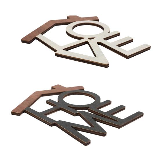 LOVE HOME Desktop Decoration with Base Room Home Office Living Wooden Table Centerpiece Hollow