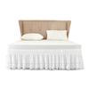 Practical Elastic White Fringed Bed Skirt Ruffled Stretchable Under-bed Covering Skirt Dust-proof Romantic Bedspread Hotel