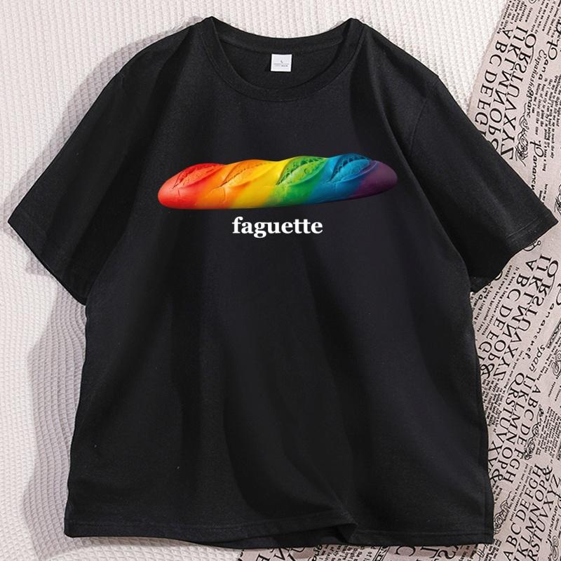 Faguette LGBT TShirt Unisex Women LGBT Pride Tee French Gay Lesbian Joke Gay Friend T Shirt Casual Short Sleeve Loose Graphic Tees